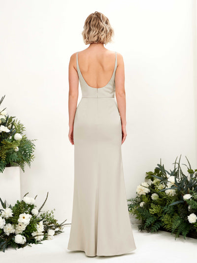 Carlyna Corte trompeta/sirena escote en V hasta el suelo satén vestido Champán #color_champ-n