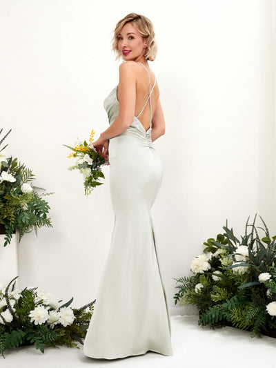 Carlyna Escote drapeado Hasta el suelo Satén Vestido de dama de honor Marfil #color_marfil