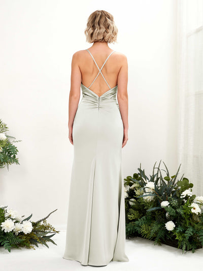 Carlyna Escote drapeado Hasta el suelo Satén Vestido de dama de honor Marfil #color_marfil