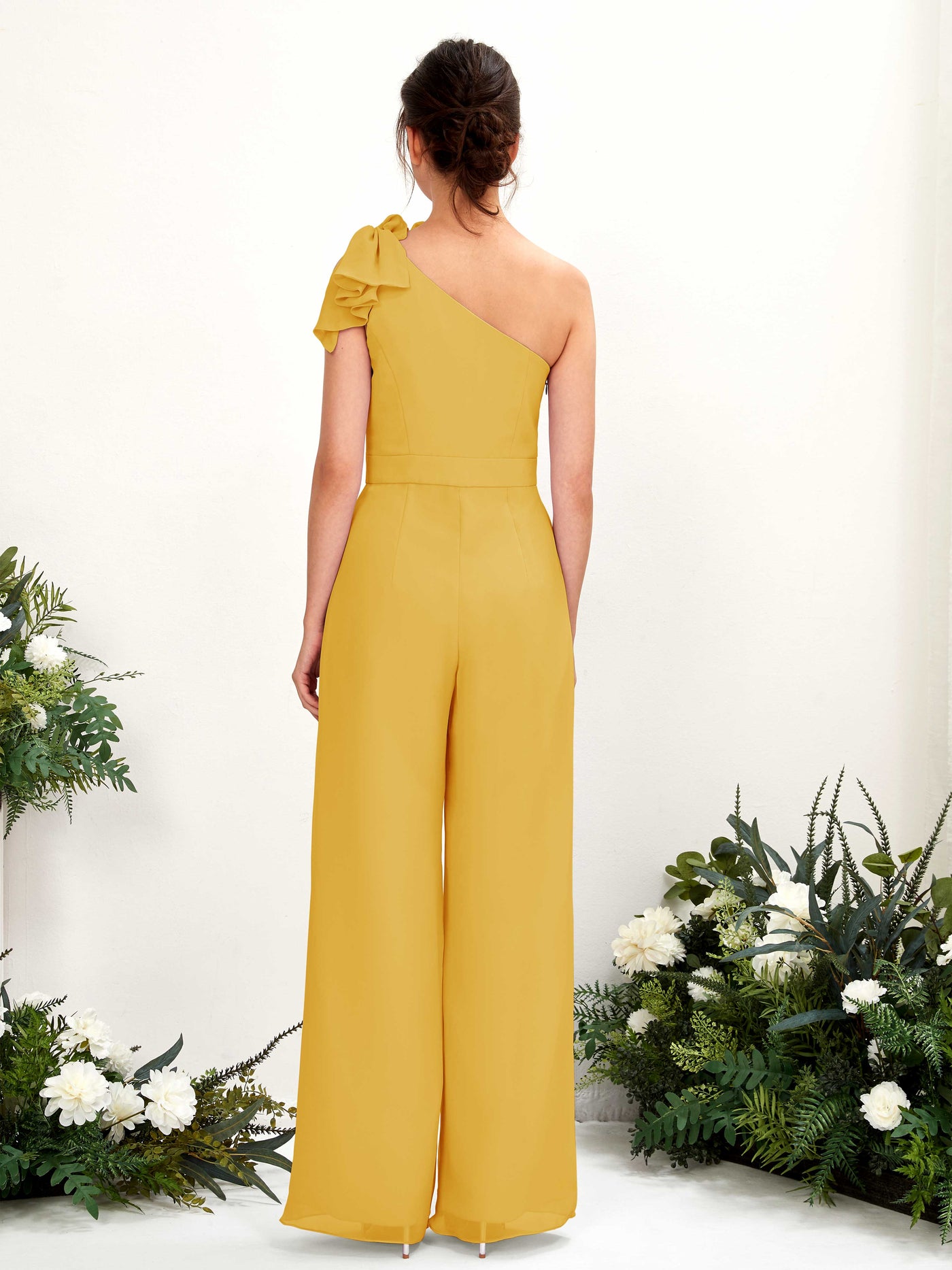 Carlyna Mono Un Hombre Hasta el suelo Vestidos de dama de honor Amarillo Mostaza #color_amarillo-mostaza