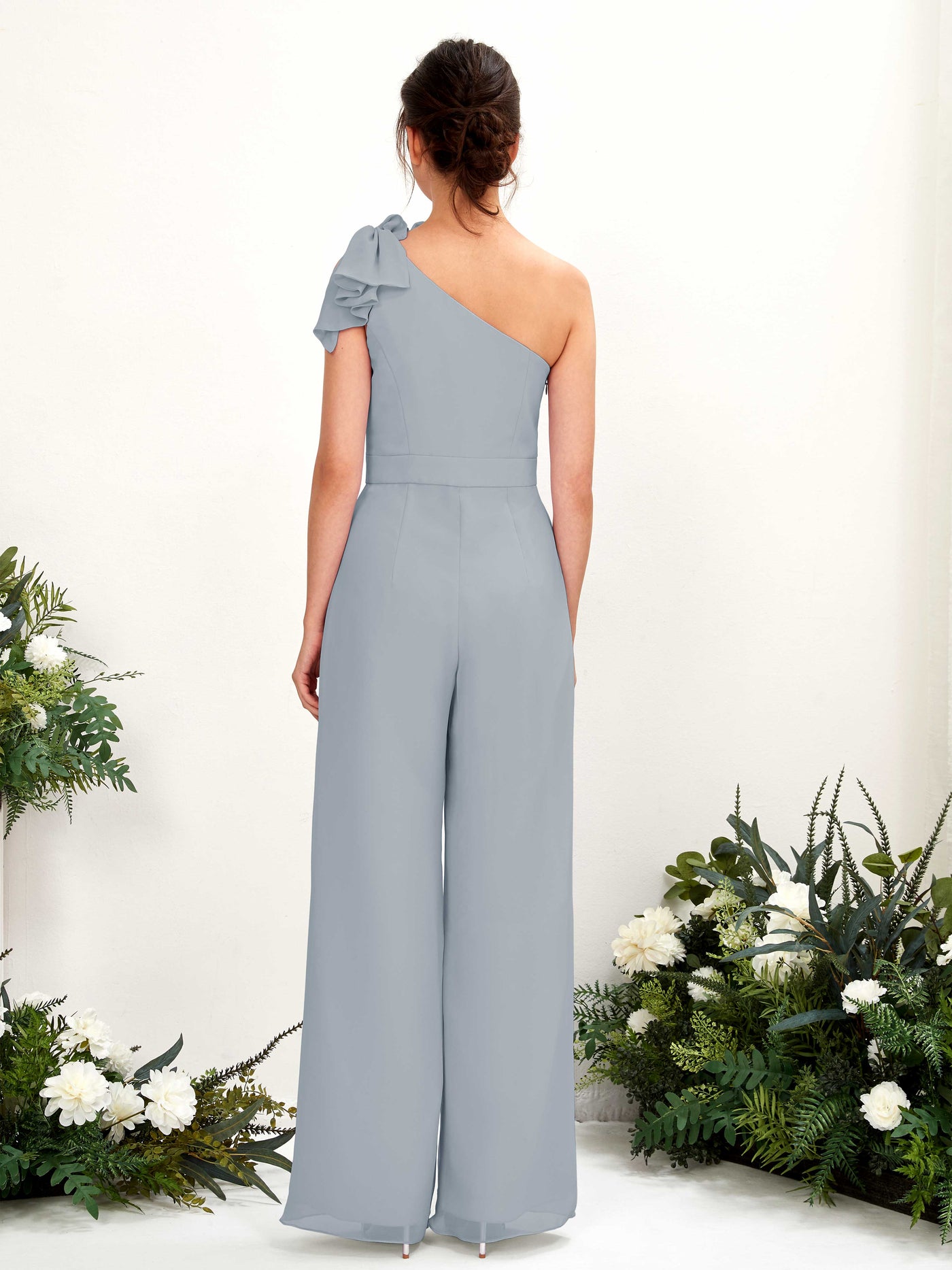 Carlyna Mono Un Hombre Hasta el suelo Vestidos de dama de honor Azul Empolvado Mejorado #color_azul-empolvado-mejorado