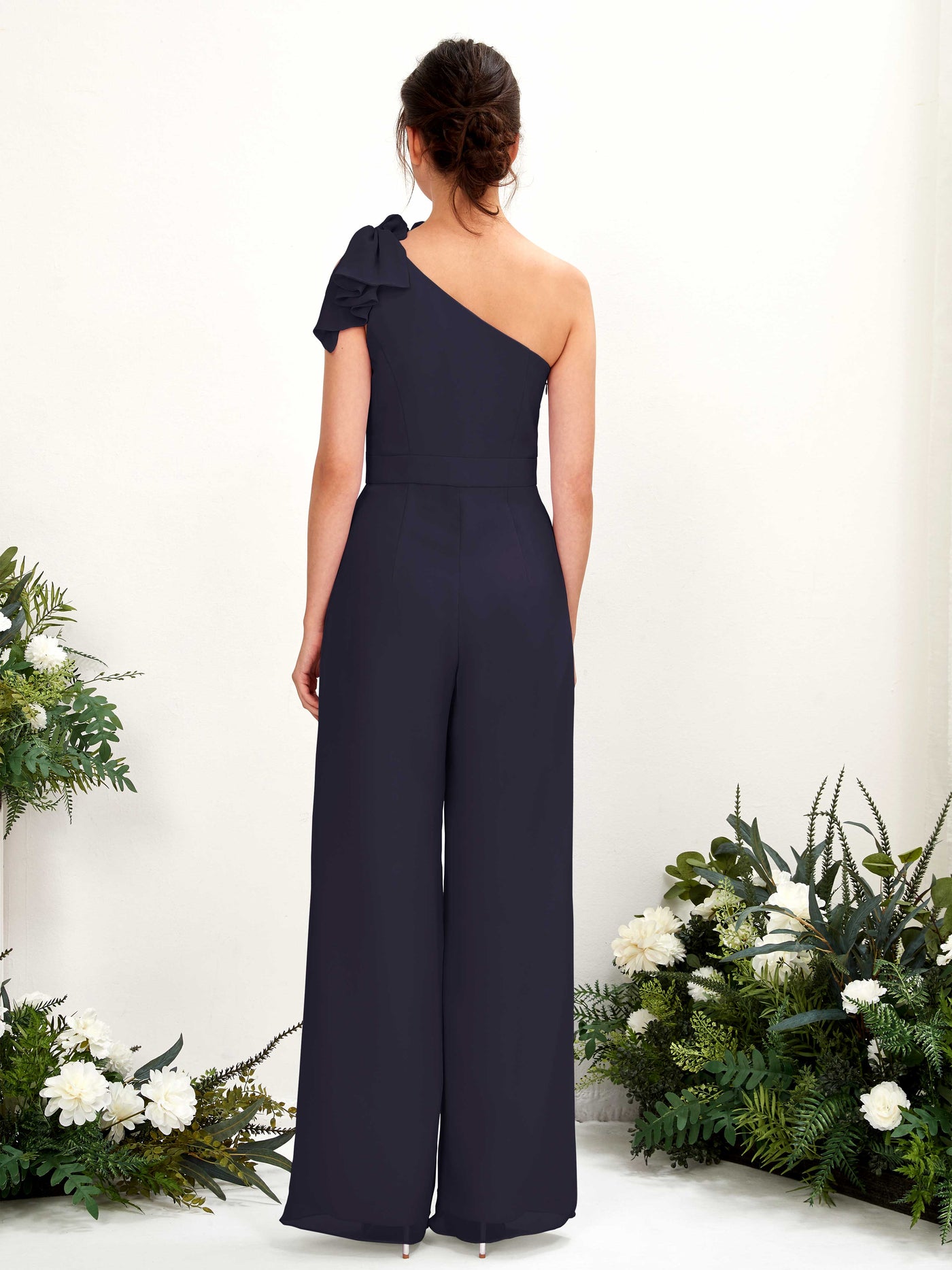 Carlyna Mono Un Hombre Hasta el suelo Vestidos de dama de honor Azul Marino Oscuro #color_azul-marino-oscuro