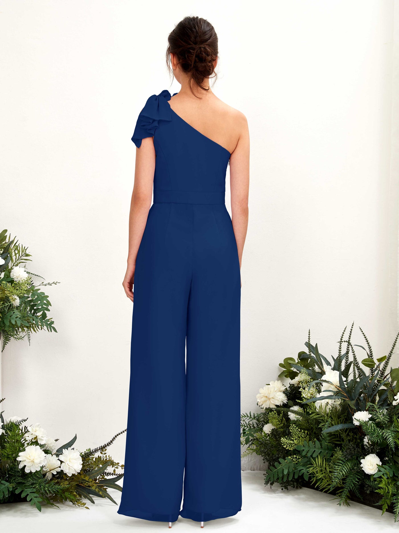 Carlyna Mono Un Hombre Hasta el suelo Vestidos de dama de honor Azul Real #color_azul-real