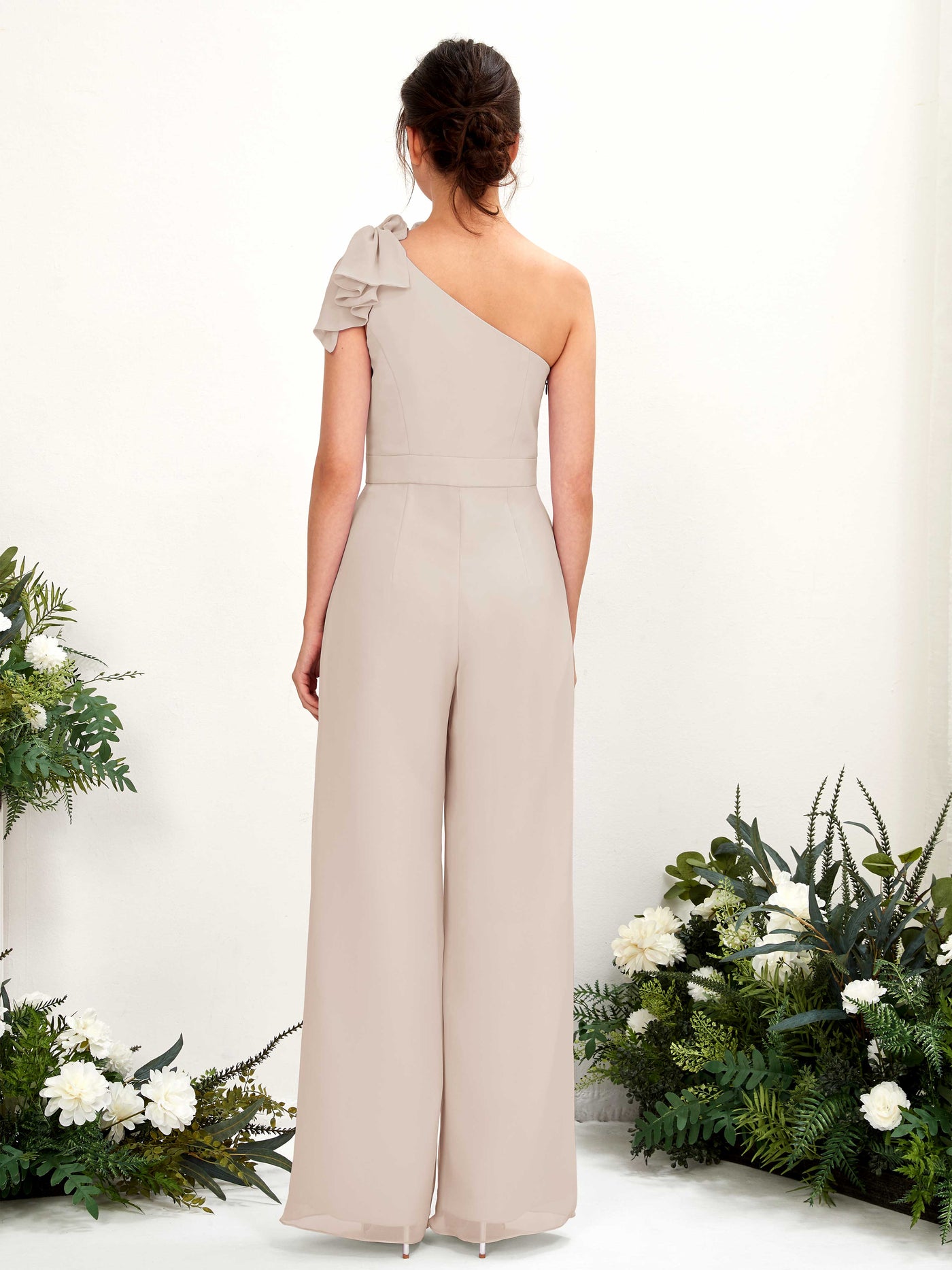 Carlyna Mono Un Hombre Hasta el suelo Vestidos de dama de honor Champán #color_champ-n