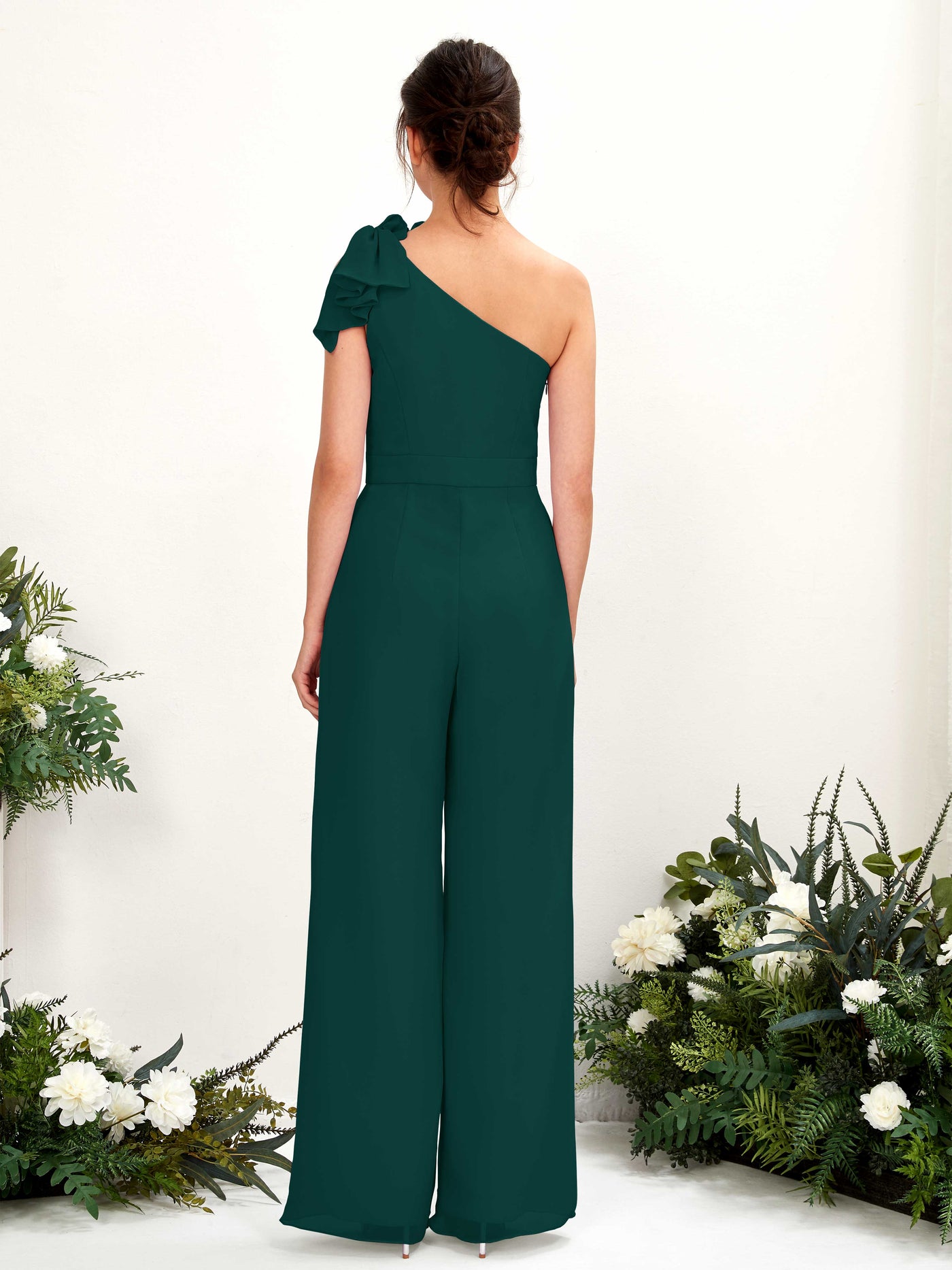 Carlyna Mono Un Hombre Hasta el suelo Vestidos de dama de honor Esmeralda Oscuro #color_esmeralda-oscuro