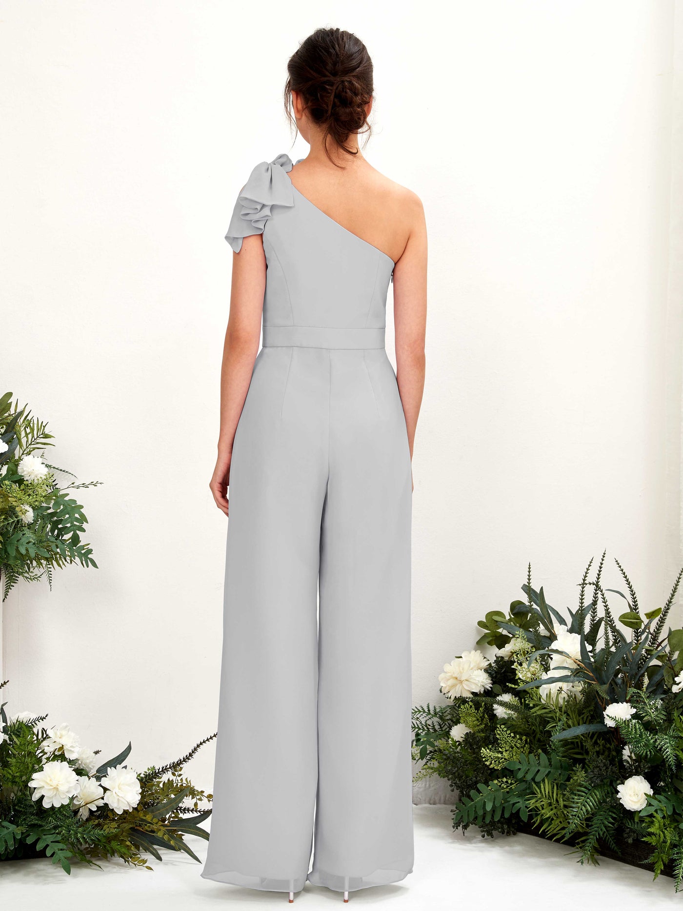Carlyna Mono Un Hombre Hasta el suelo Vestidos de dama de honor Plata #color_plata