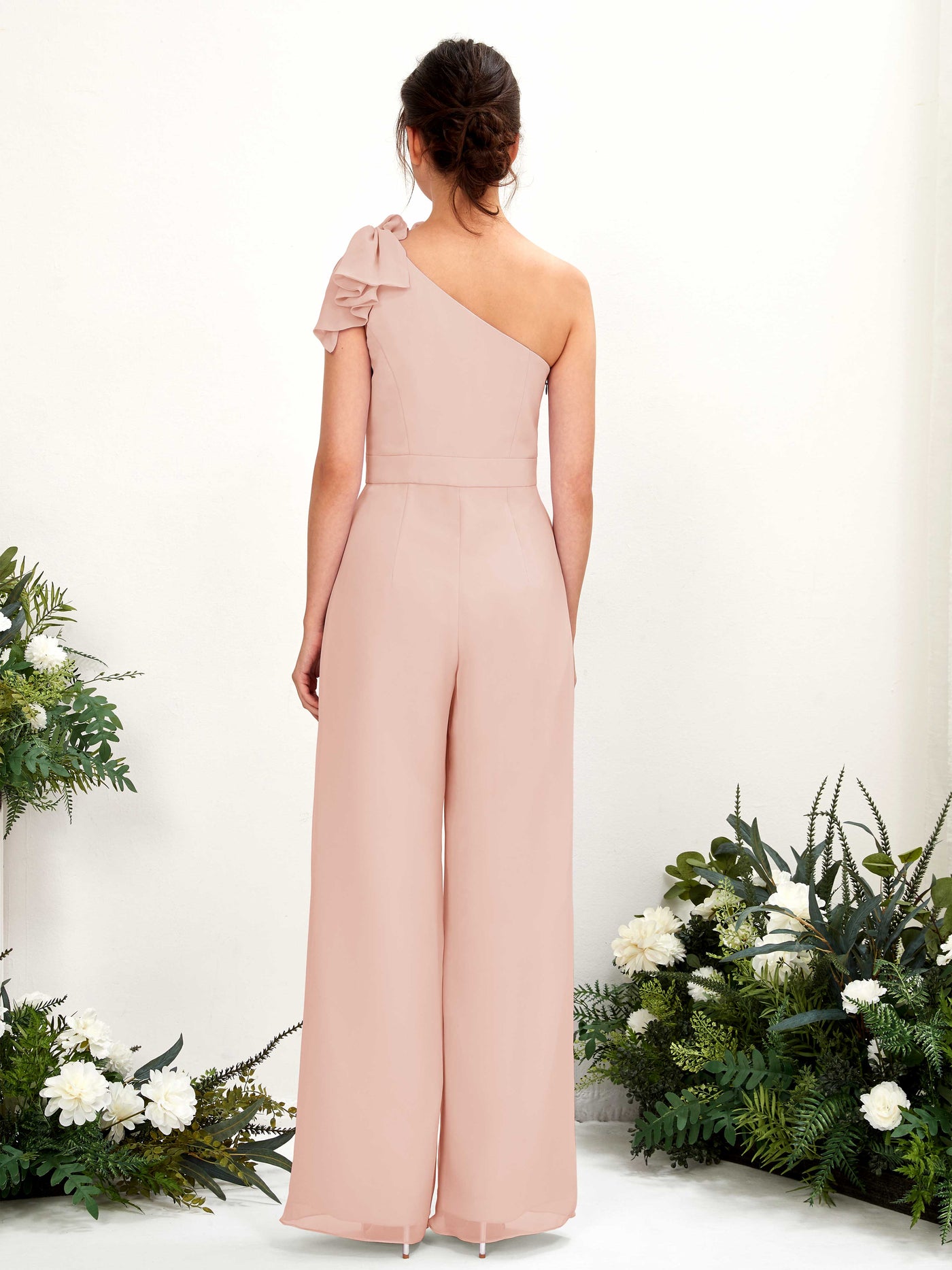 Carlyna Mono Un Hombre Hasta el suelo Vestidos de dama de honor Rosa Perla #color_rosa-perla