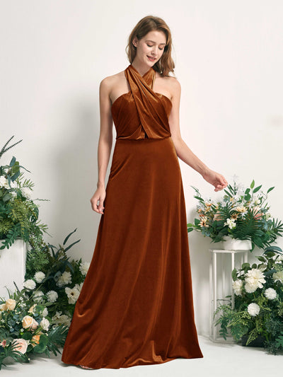 Carlyna Tubo Convertible Hasta el suelo Vestidos de dama de honor Naranja Burant #color_naranja-burant