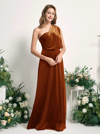 Carlyna Tubo Convertible Hasta el suelo Vestidos de dama de honor Naranja Burant #color_naranja-burant