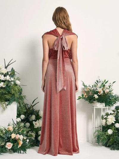 Carlyna Tubo Convertible Hasta el suelo Vestidos de dama de honor Rosa Polvorienta #color_rosa-polvorienta