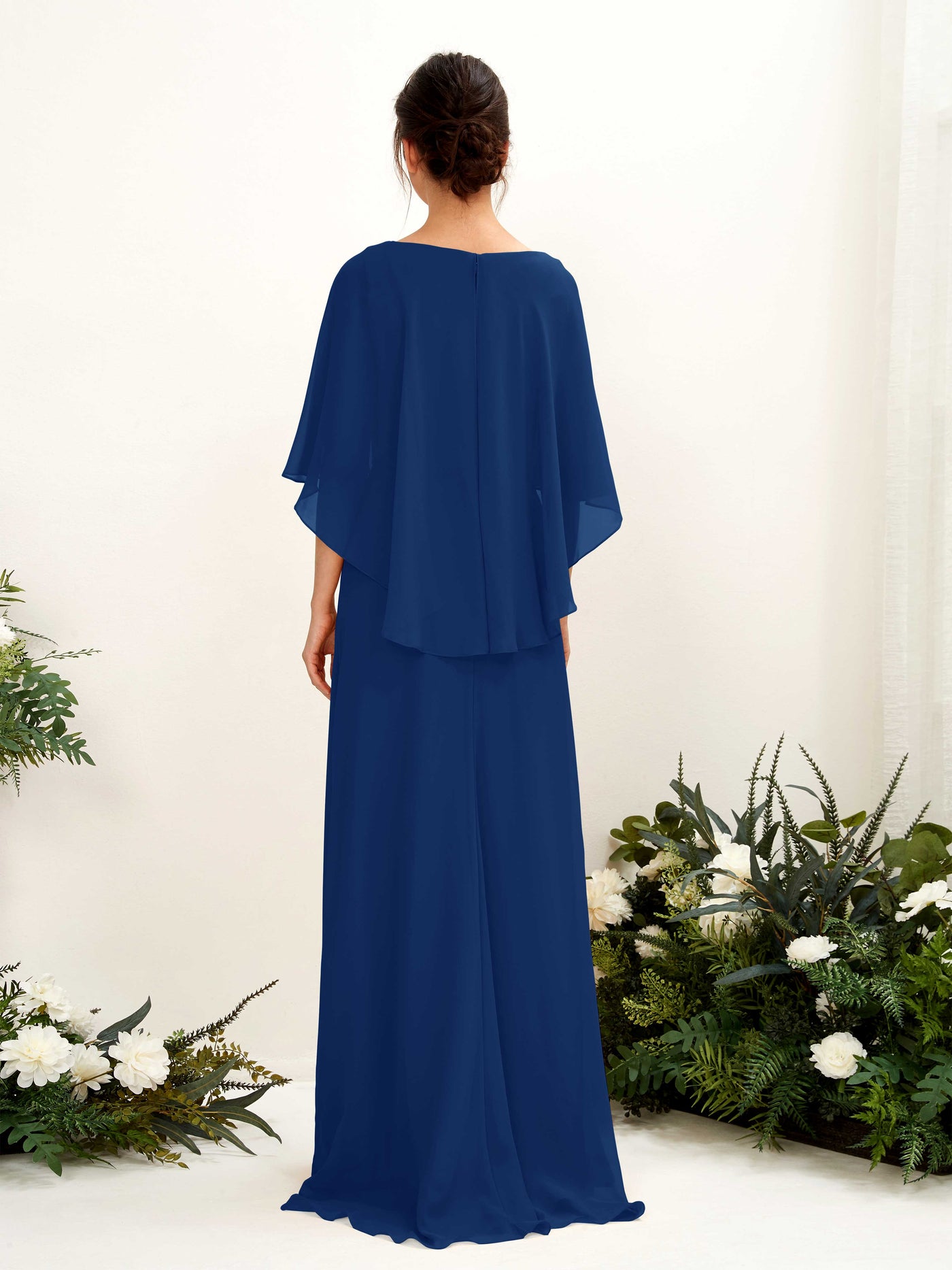Carlyna Tubo Corte Escote bandeja Capa Vestidos de dama de honor Azul Real #color_azul-real