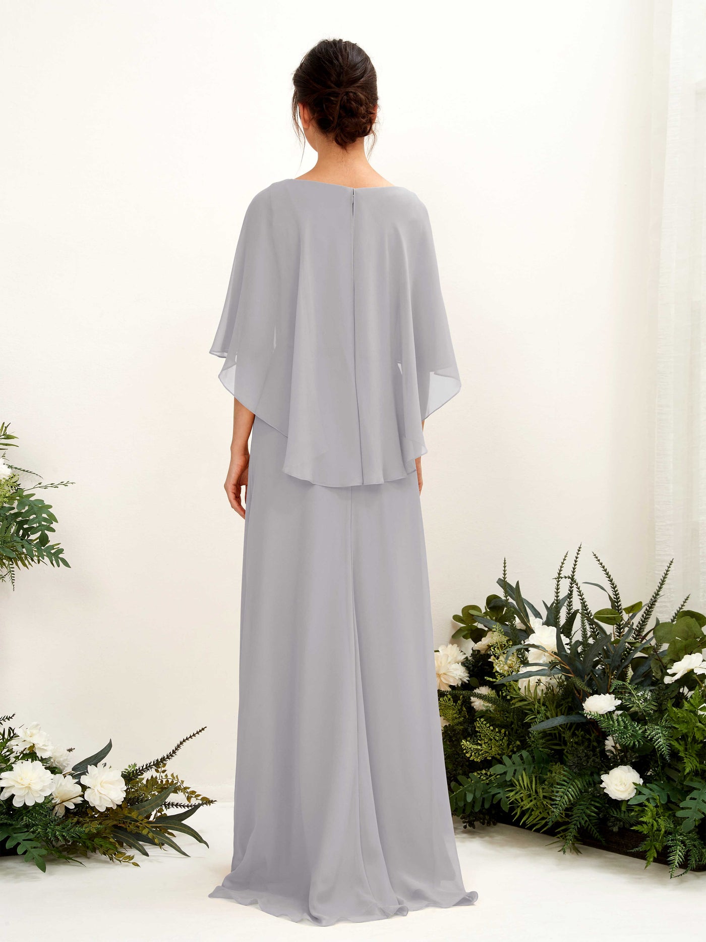 Carlyna Tubo Corte Escote bandeja Capa Vestidos de dama de honor Gris Paloma #color_gris-paloma