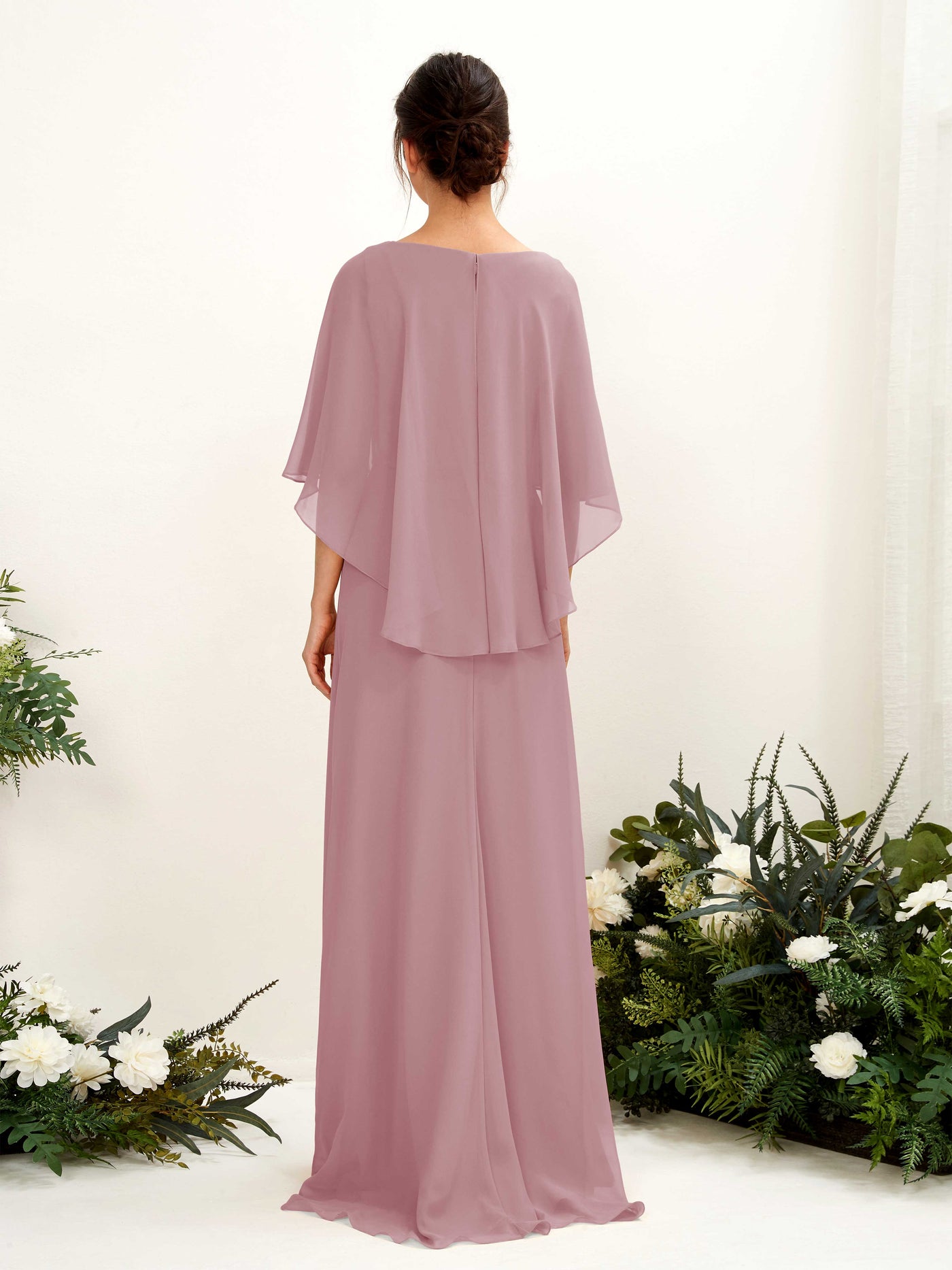 Carlyna Tubo Corte Escote bandeja Capa Vestidos de dama de honor Malva Clásico #color_malva-cl-sico