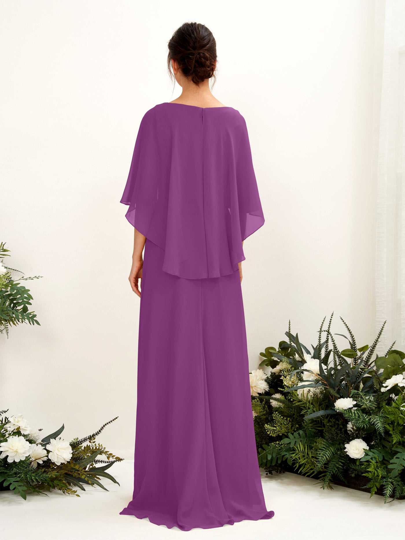 Carlyna Tubo Corte Escote bandeja Capa Vestidos de dama de honor Púrpura #color_p-rpura
