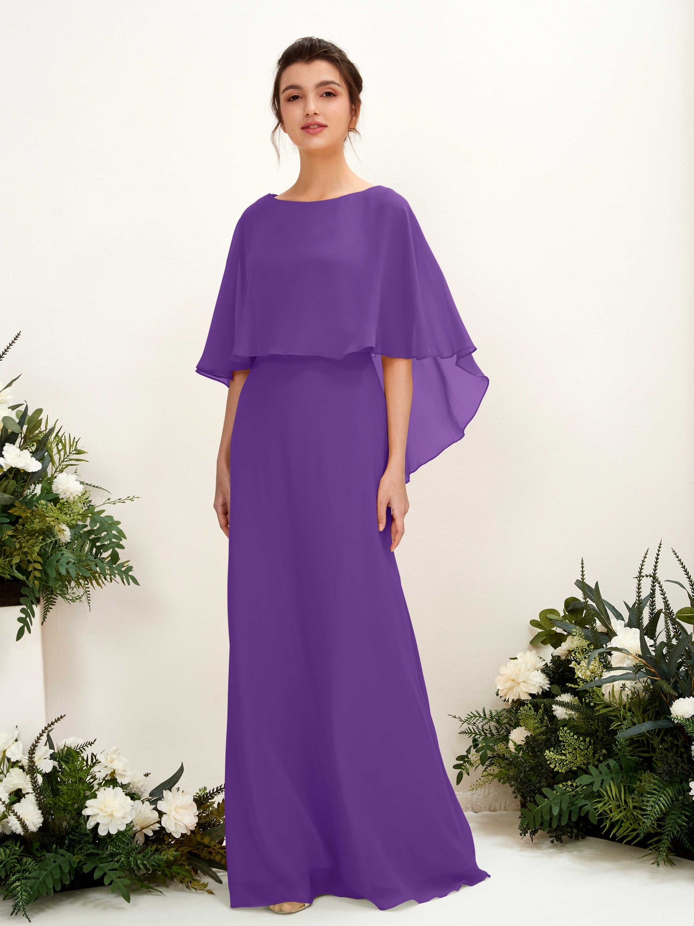 Carlyna Tubo Corte Escote bandeja Capa Vestidos de dama de honor Regencia #color_regencia
