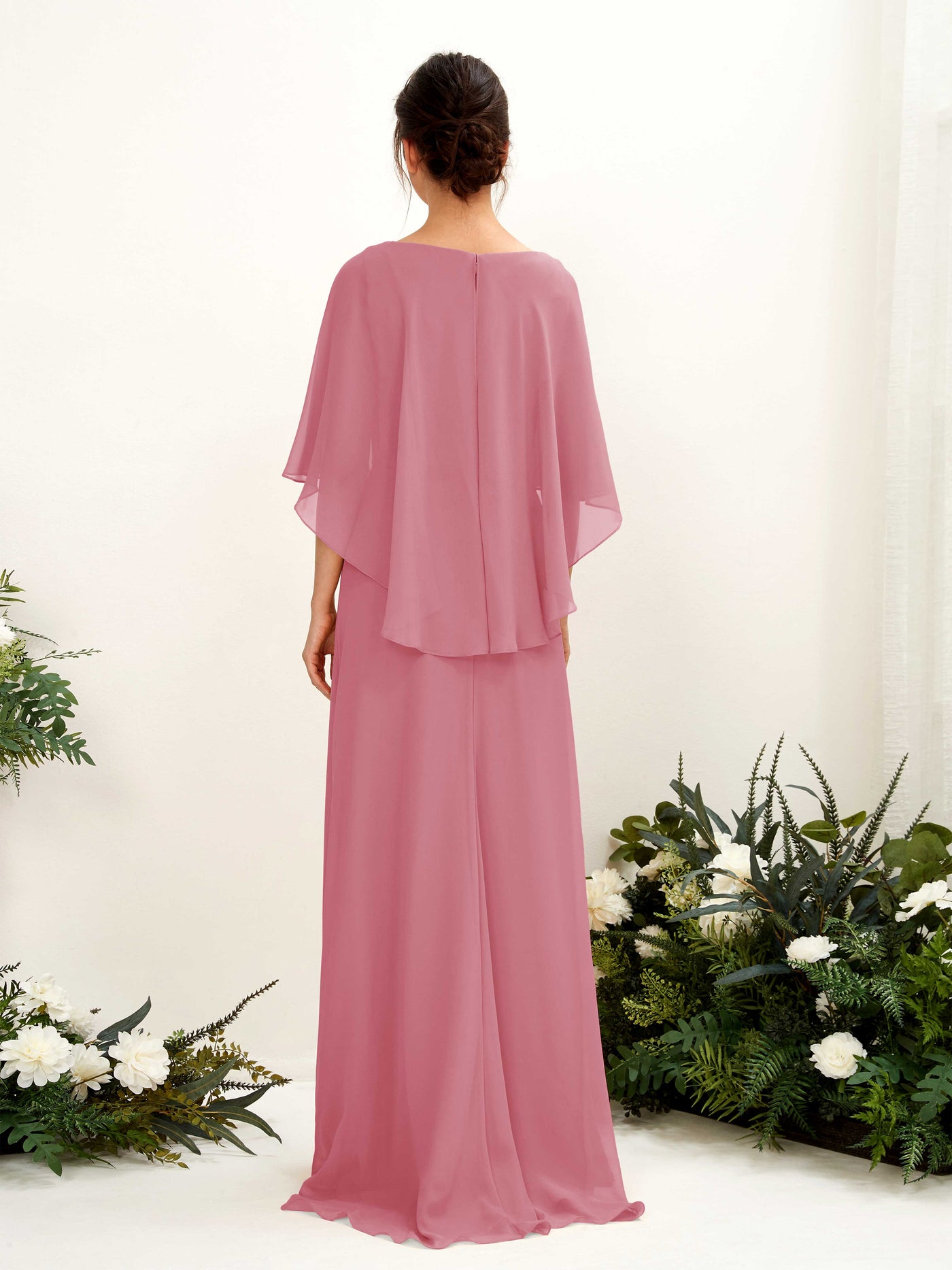 Carlyna Tubo Corte Escote bandeja Capa Vestidos de dama de honor Rosa Del Desierto #color_rosa-del-desierto