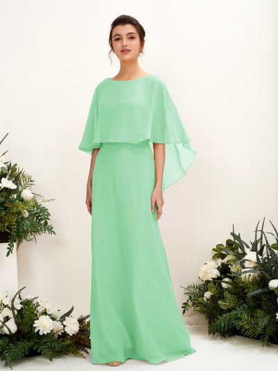 Carlyna Tubo Corte Escote bandeja Capa Vestidos de dama de honor Verde Menta #color_verde-menta