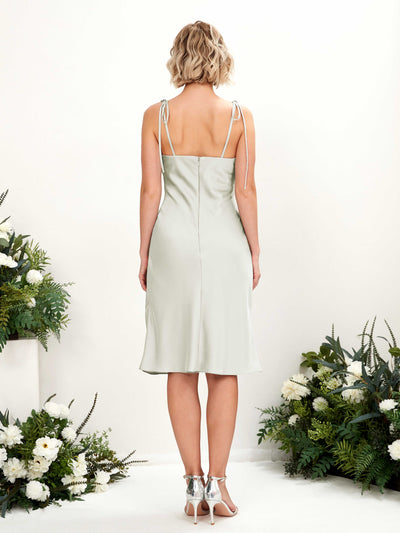 Carlyna Tubo escote drapeado hasta la rodilla vestido de dama de honor Marfil #color_marfil