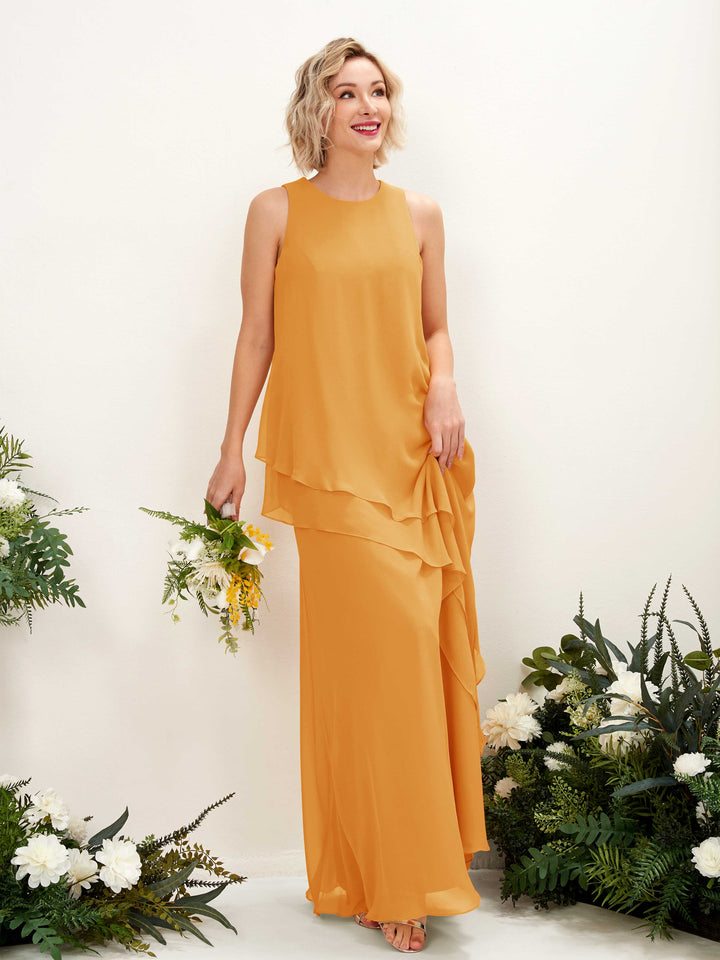 Carlyna Tubo Hasta el suelo Cuello redondo Vestido de dama de honor Mango 