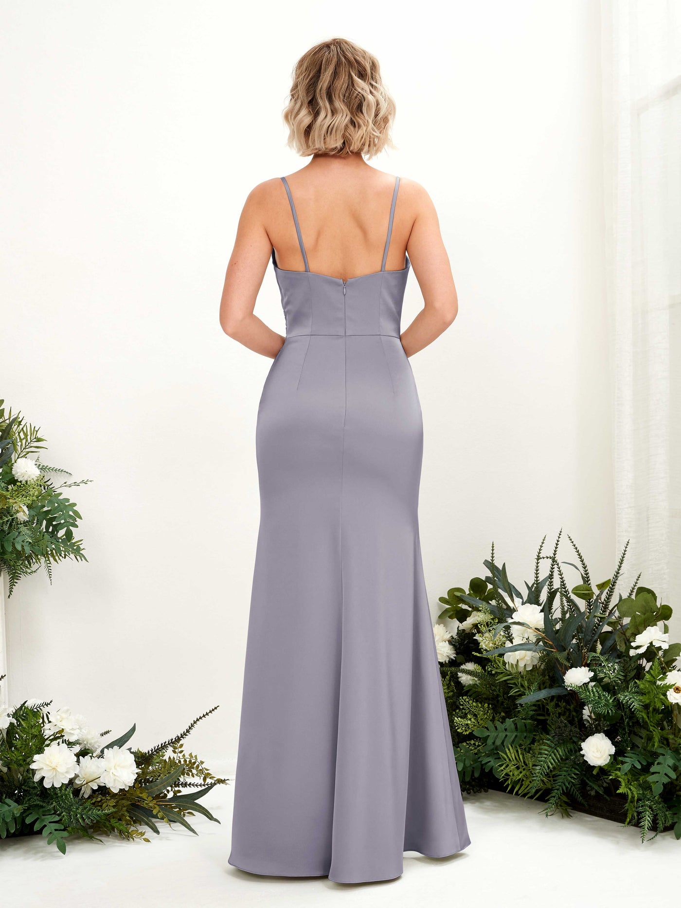 Carlyna Vestido corte trompeta escote en V hasta el suelo dama de honor Niebla Púrpura #color_niebla-p-rpura