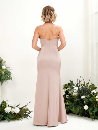 Carlyna Vestido corte trompeta escote en V hasta el suelo dama de honor Rosa Perla #color_rosa-perla