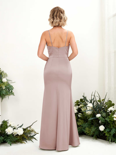 Carlyna Vestido corte trompeta escote en V hasta el suelo dama de honor Rosa Polvorienta #color_rosa-polvorienta