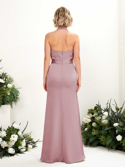 Carlyna Vestido corte trompeta/sirena cuello halter hasta el suelo Cuarzo Rosa #color_cuarzo-rosa