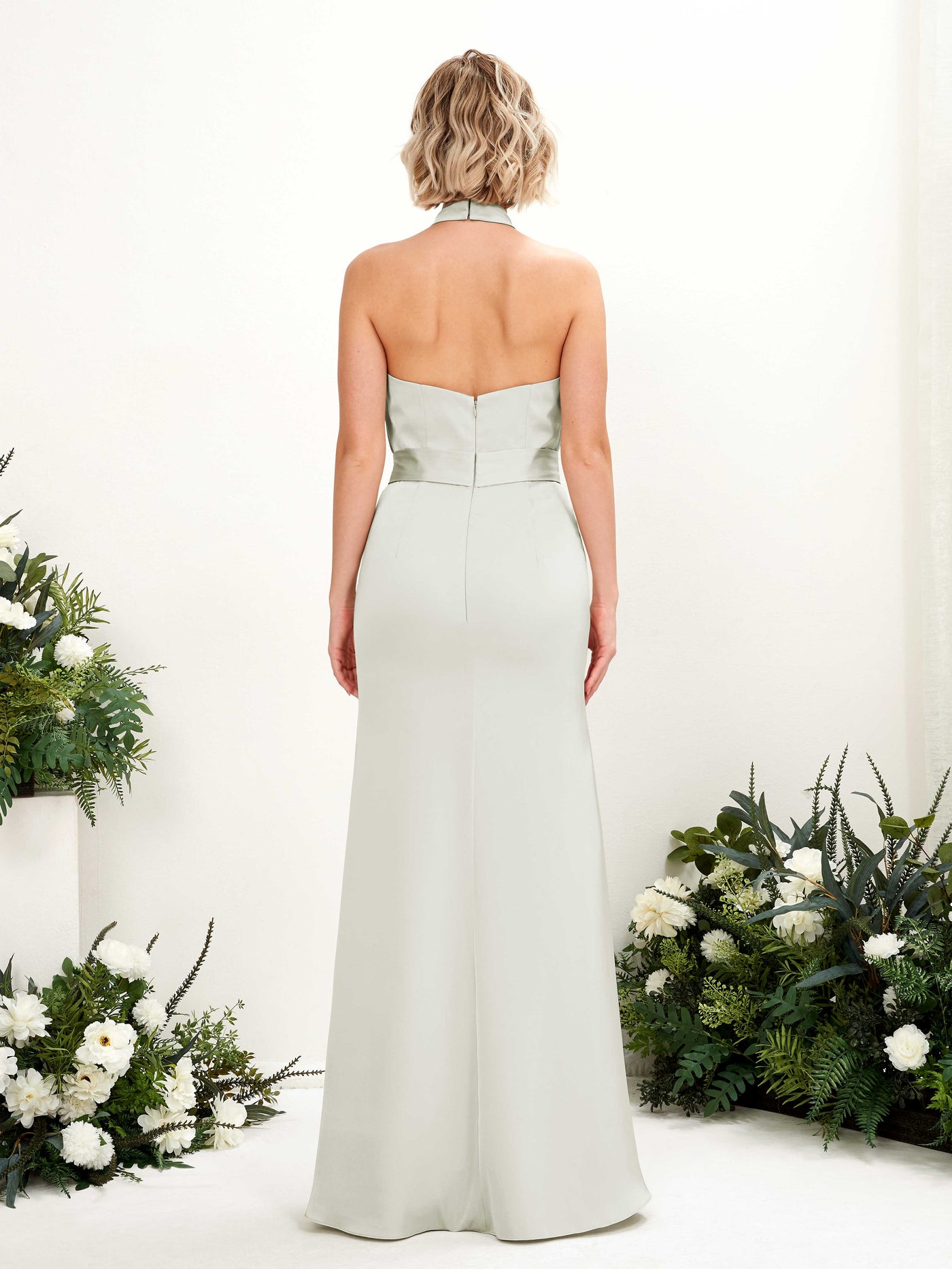 Carlyna Vestido corte trompeta/sirena cuello halter hasta el suelo Marfil #color_marfil