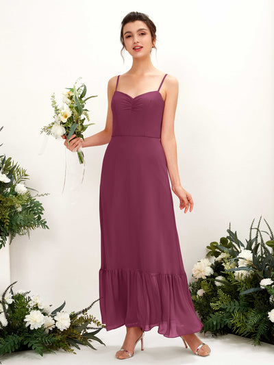 Carlyna Vestido de dama de honor Corte imperial Tirantes finos Hasta el suelo Chianti #color_chianti