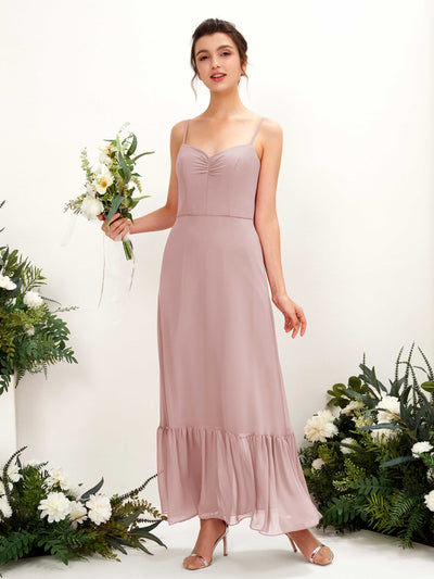Carlyna Vestido de dama de honor Corte imperial Tirantes finos Hasta el suelo Rosa Polvorienta #color_rosa-polvorienta