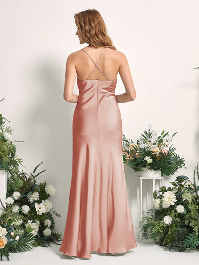 Carlyna Vestido de dama de honor Corte sirena Escote drapeado Hasta el suelo Cantalupo #color_cantalupo