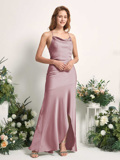 Carlyna Vestido de dama de honor Corte sirena Escote drapeado Hasta el suelo Cuarzo Rosa #color_cuarzo-rosa