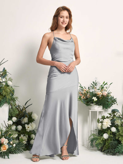 Carlyna Vestido de dama de honor Corte sirena Escote drapeado Hasta el suelo Gris Paloma #color_gris-paloma