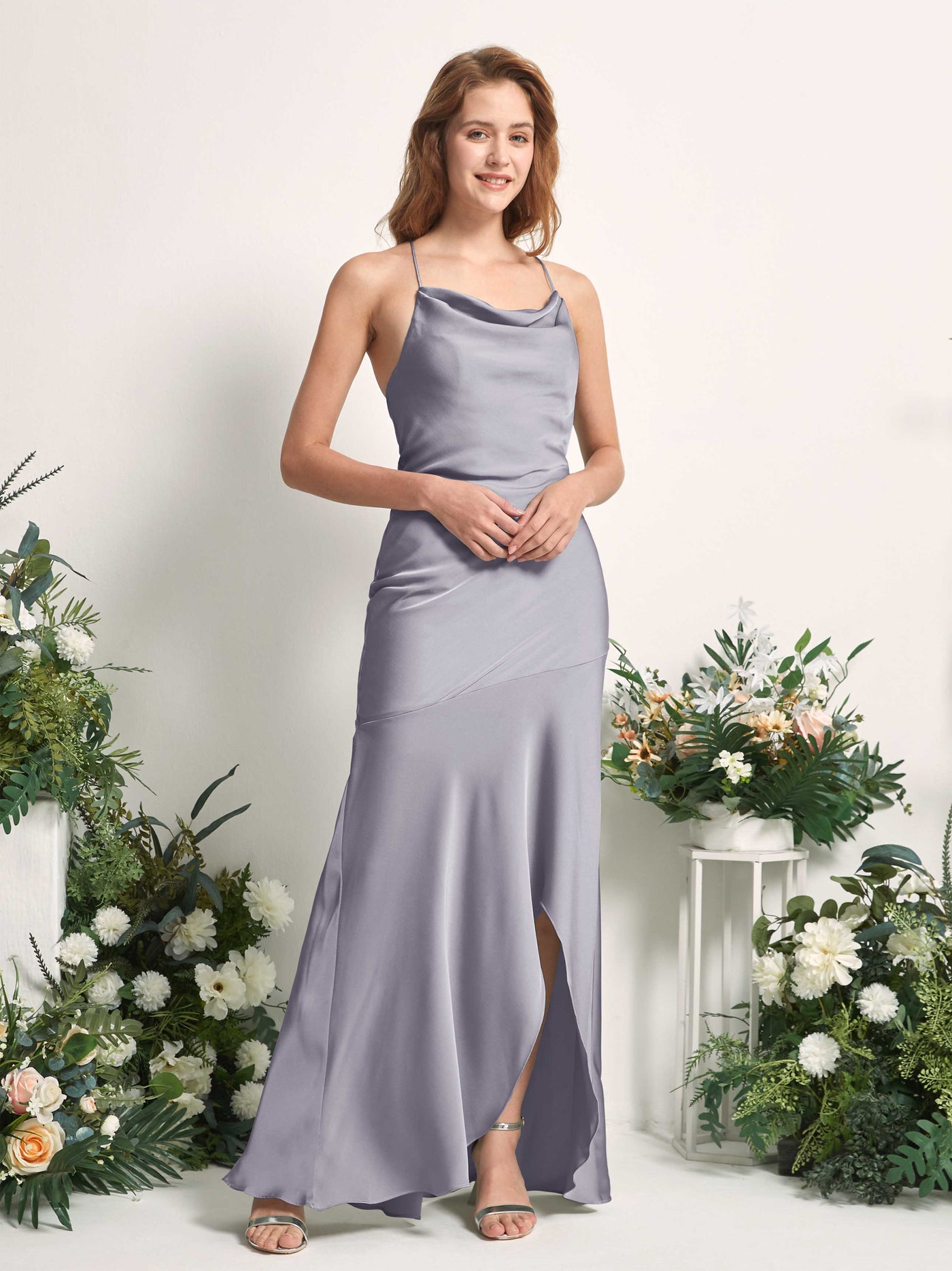 Carlyna Vestido de dama de honor Corte sirena Escote drapeado Hasta el suelo Niebla Púrpura #color_niebla-p-rpura