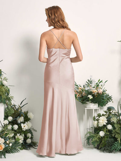 Carlyna Vestido de dama de honor Corte sirena Escote drapeado Hasta el suelo Rosa Perla #color_rosa-perla