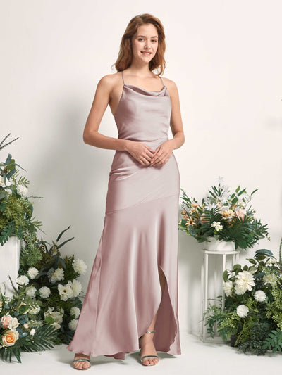 Carlyna Vestido de dama de honor Corte sirena Escote drapeado Hasta el suelo Rosa Polvorienta #color_rosa-polvorienta