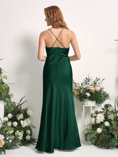 Carlyna Vestido de dama de honor Corte sirena Escote drapeado Hasta el suelo Verde Militer #color_verde-militer