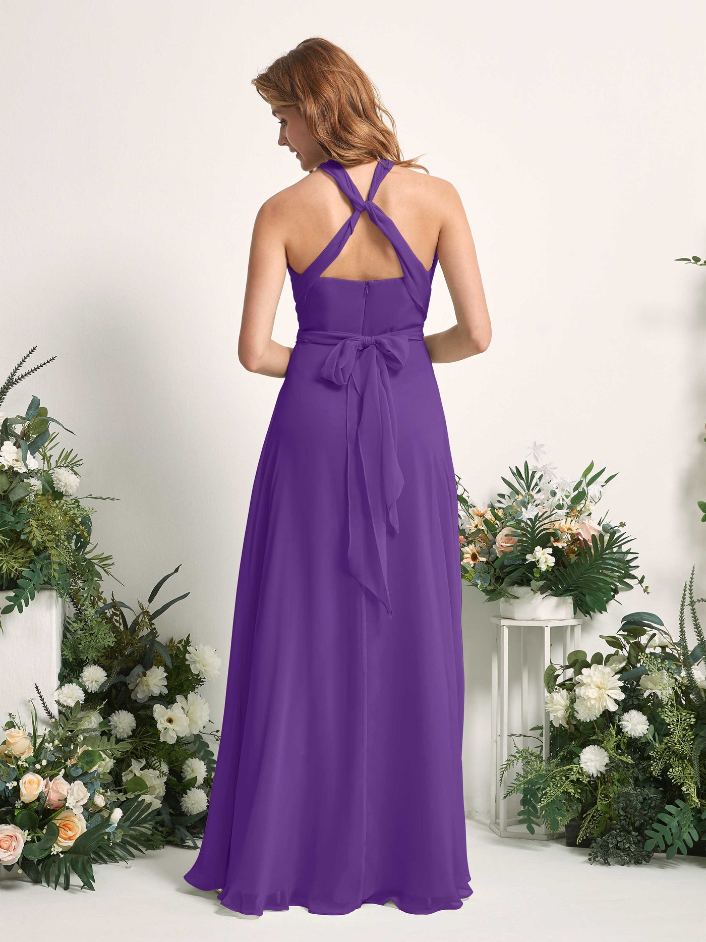 Carlyna Vestido de dama de honor Línea A Cuello de corazón Hasta el suelo Regencia #color_regencia