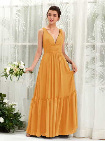 Carlyna Vestido de línea A escote en V hasta el suelo dama de honor Mango #color_mango