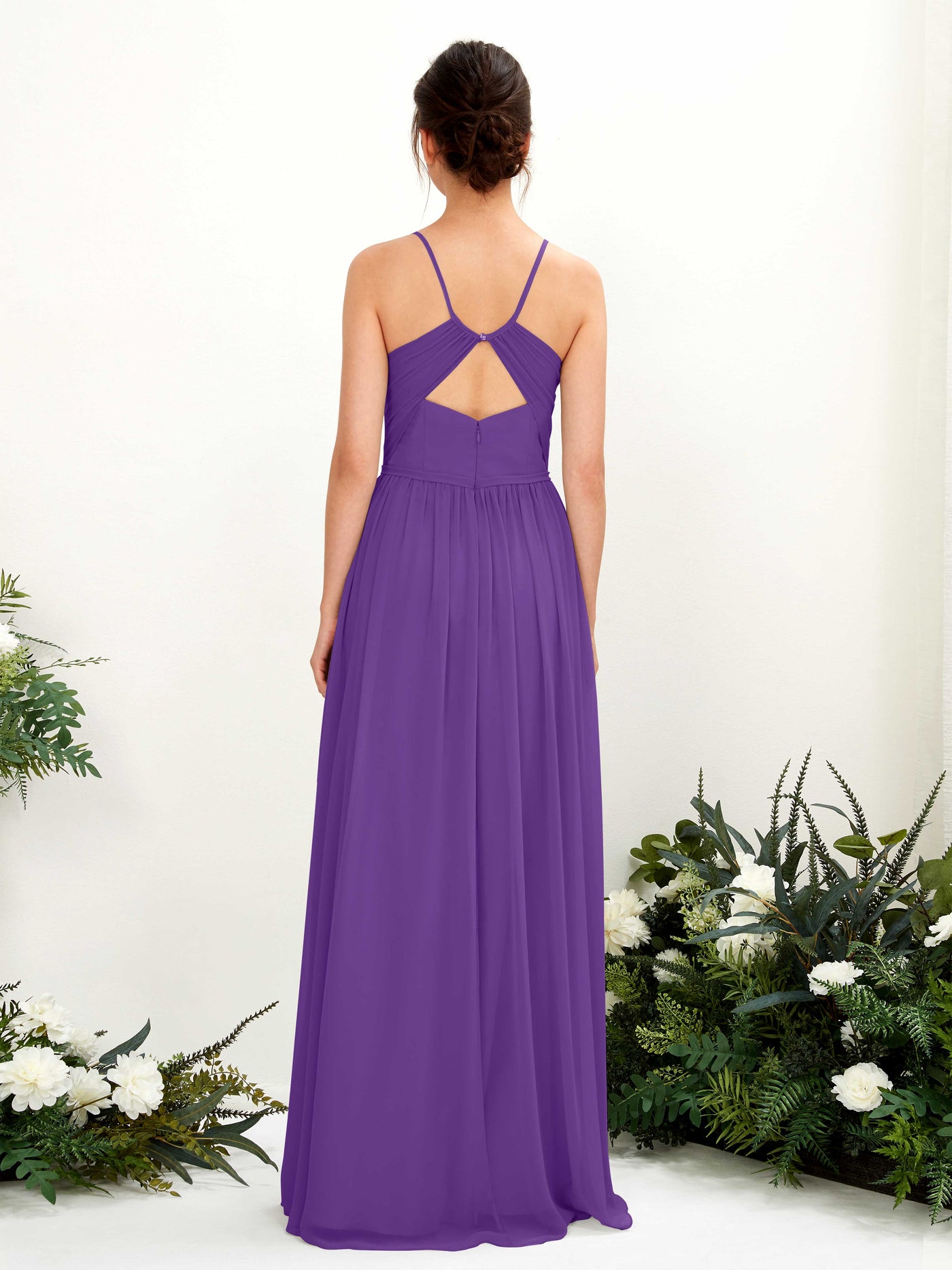 Carlyna Vestido de Línea A Hasta el suelo Escote en V Tirantes finos Regencia #color_regencia