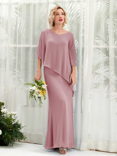 Carlyna Vestido línea A asimétrico capa damas de honor Malva Clásico #color_malva-cl-sico