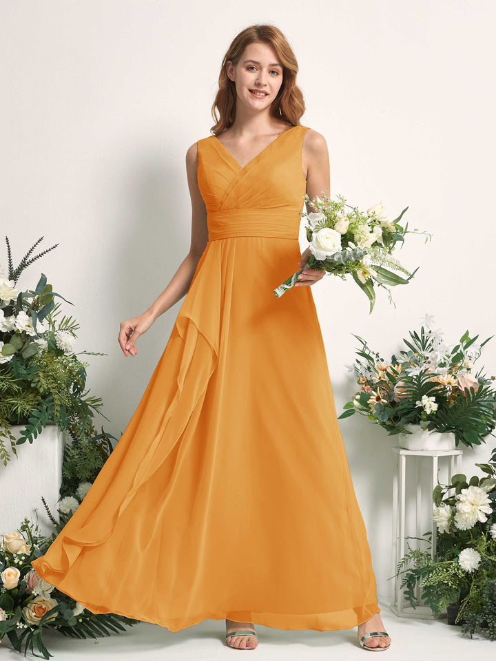 Carlyna Vestido línea A con escote en V hasta el suelo vestido de dama de honor Mango 