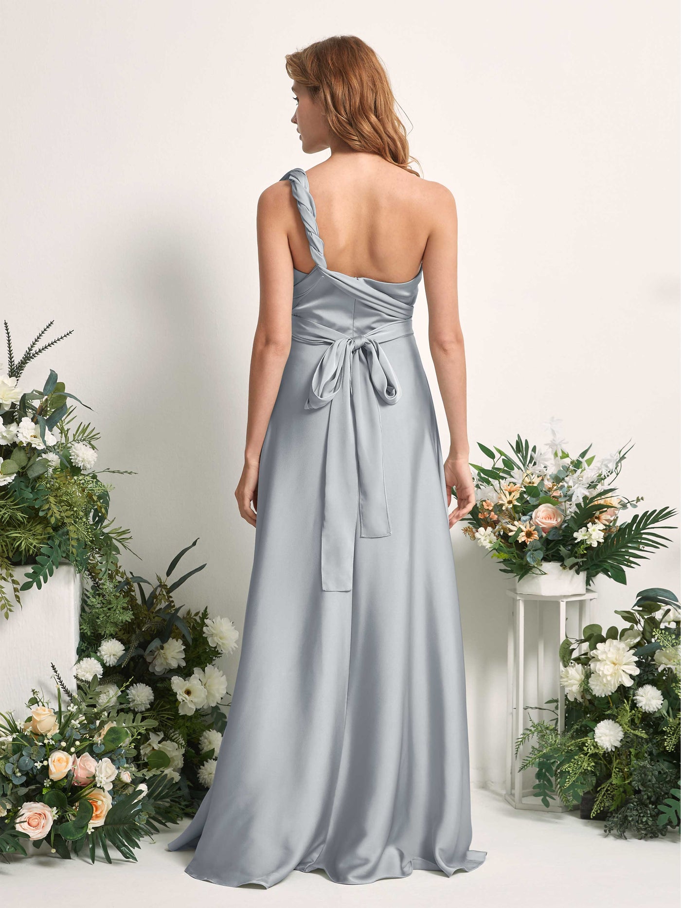 Carlyna Vestido línea A cuello de corazón hasta el suelo dama de honor Azul Bebé #color_azul-beb