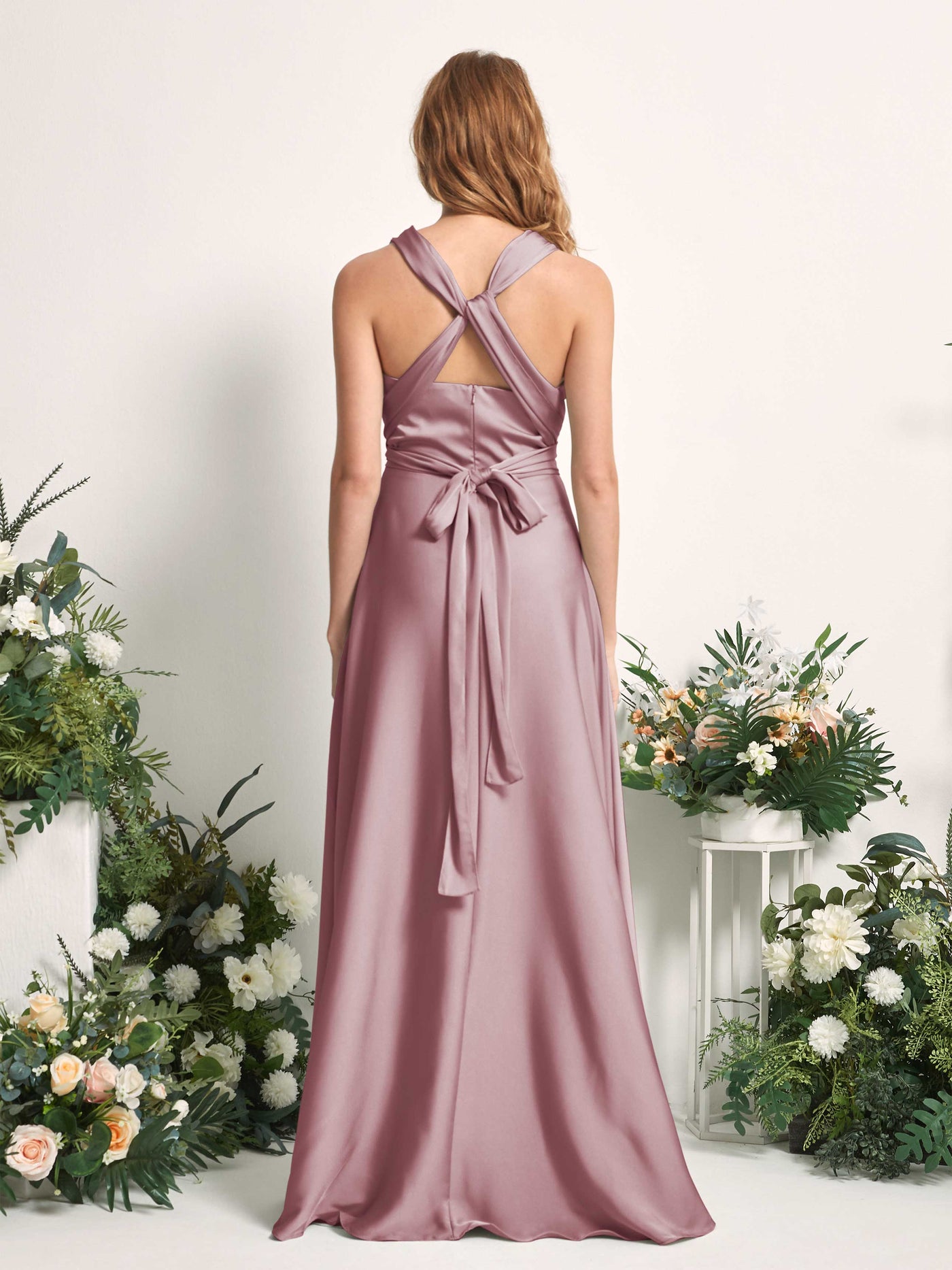 Carlyna Vestido línea A cuello de corazón hasta el suelo dama de honor Cuarzo Rosa #color_cuarzo-rosa