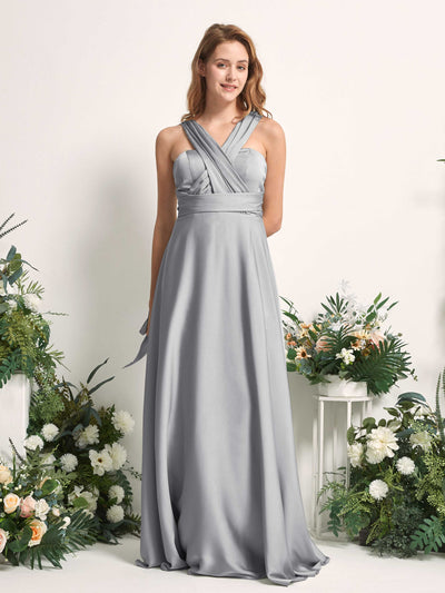 Carlyna Vestido línea A cuello de corazón hasta el suelo dama de honor Gris Paloma #color_gris-paloma