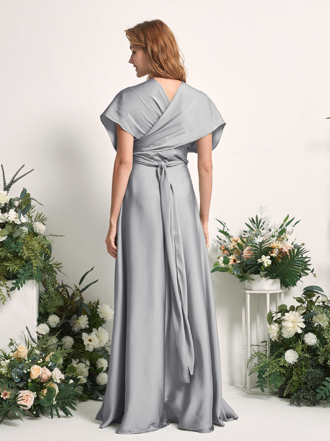 Carlyna Vestido línea A cuello de corazón hasta el suelo dama de honor Gris Paloma #color_gris-paloma