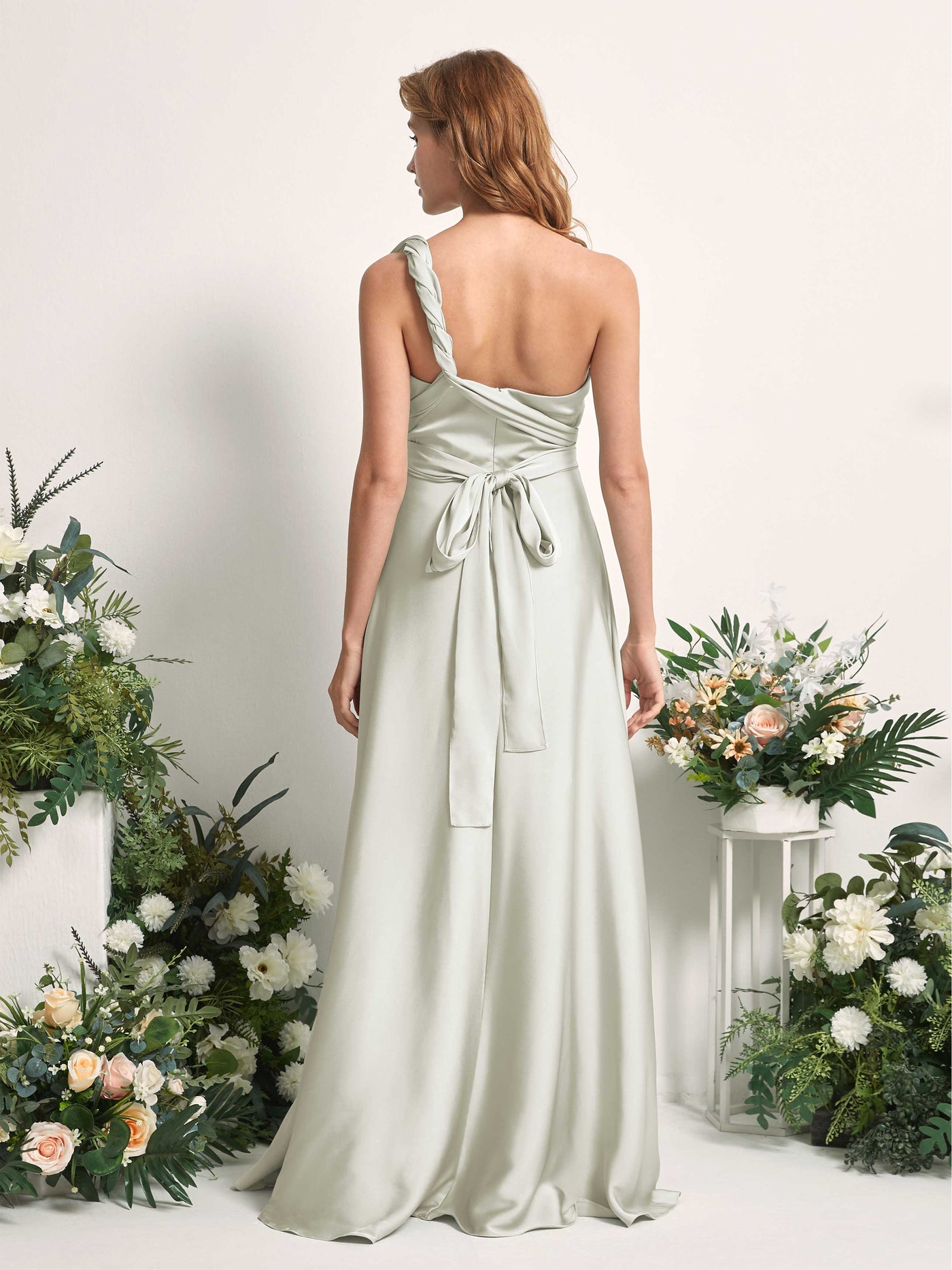 Carlyna Vestido línea A cuello de corazón hasta el suelo dama de honor Marfil #color_marfil