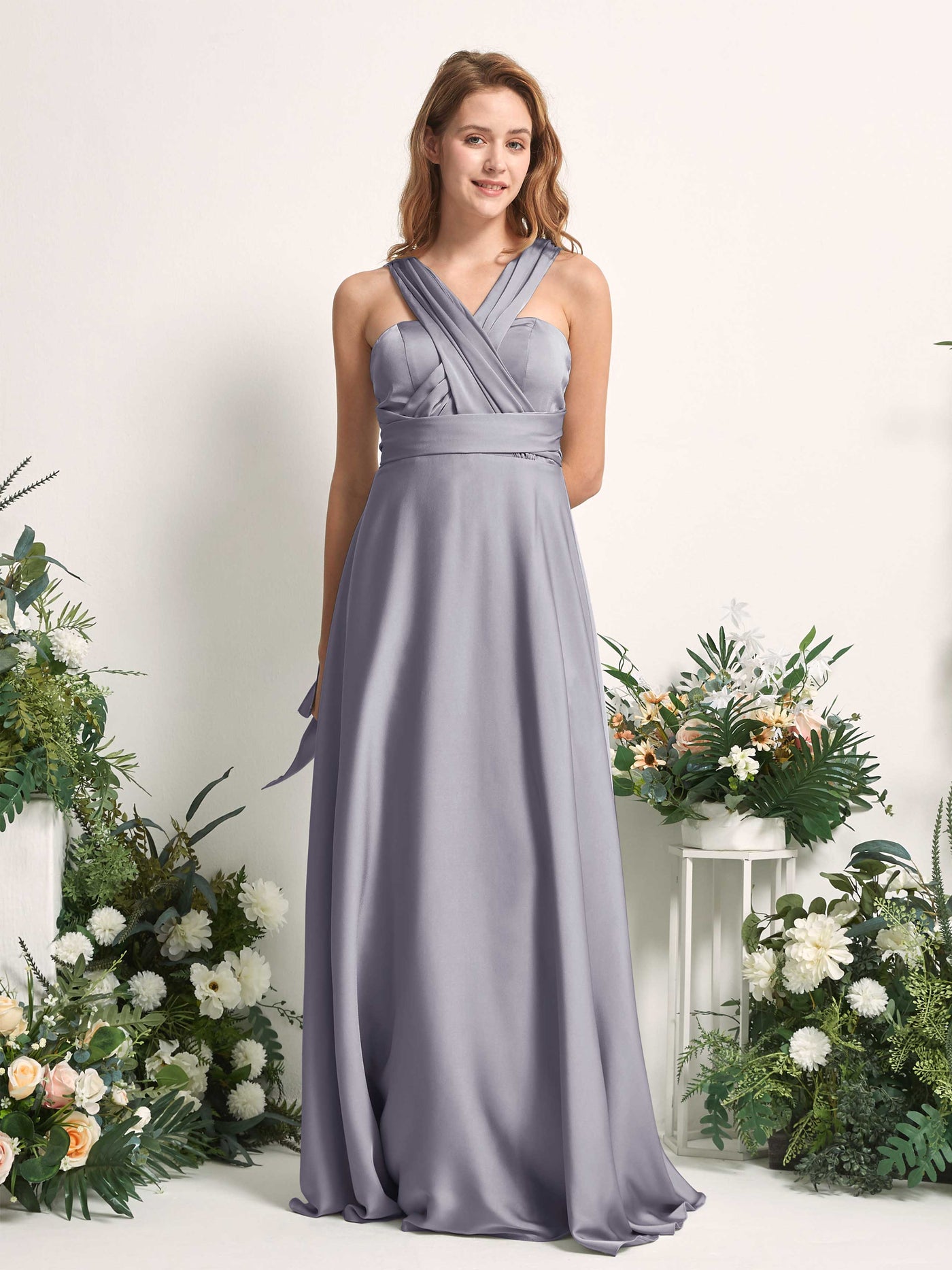 Carlyna Vestido línea A cuello de corazón hasta el suelo dama de honor Niebla Púrpura #color_niebla-p-rpura