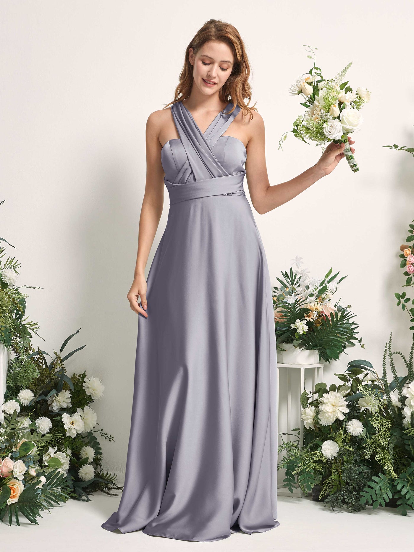 Carlyna Vestido línea A cuello de corazón hasta el suelo dama de honor Niebla Púrpura #color_niebla-p-rpura