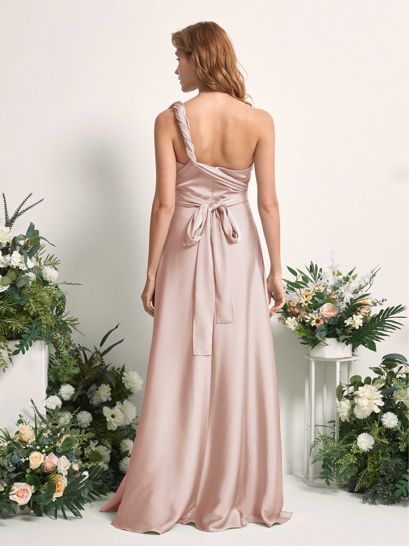 Carlyna Vestido línea A cuello de corazón hasta el suelo dama de honor Rosa Perla #color_rosa-perla